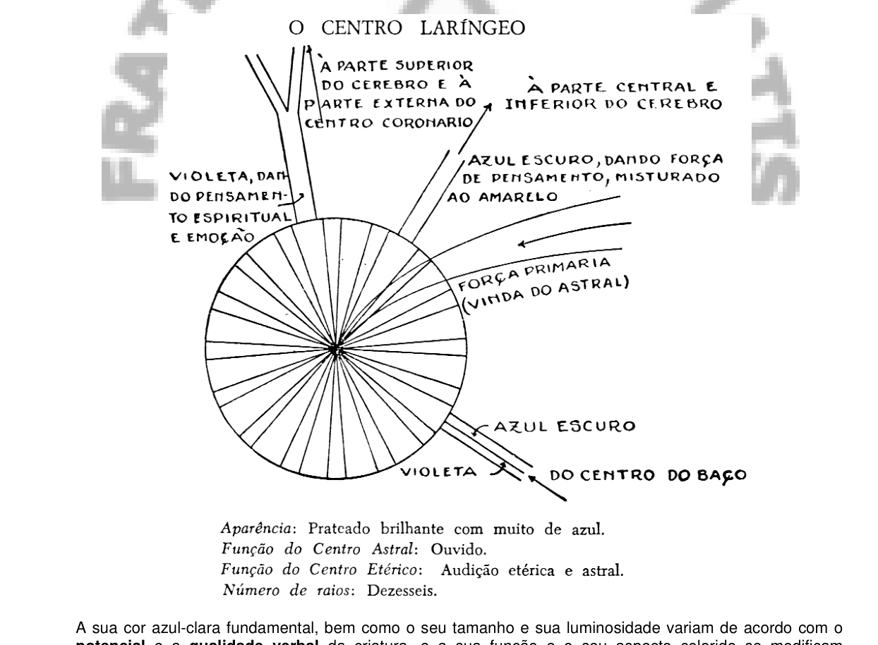 O centro laríngeo, de dezesseis raios, azul e prateado.