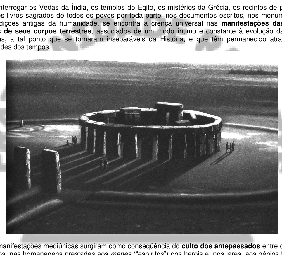 Monumento megalítico de Stonehenge ao entardecer, com pequenas figuras humanas ao redor dos monólitos.